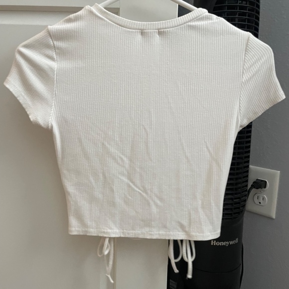 Small White Garage Cinched Cropped Tee - Picture 3 of 3